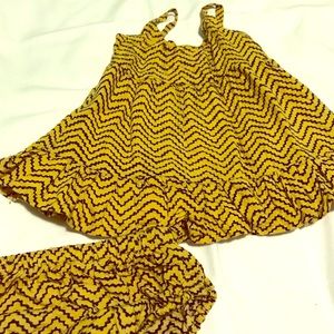 Yo Baby mustard/black baby dress